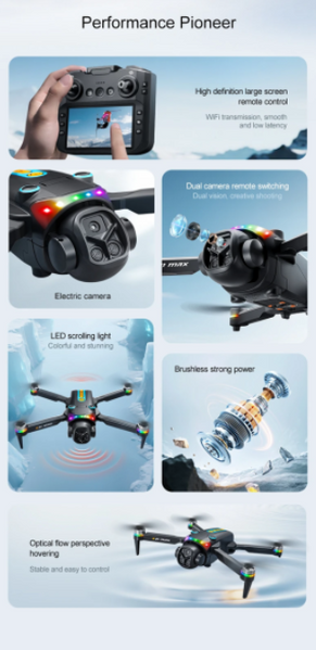 Квадрокоптер XKJ K21 MAX з пультом з екраном 4.3&Prime;, WiFi FPV, подвійна камера 754545454 фото