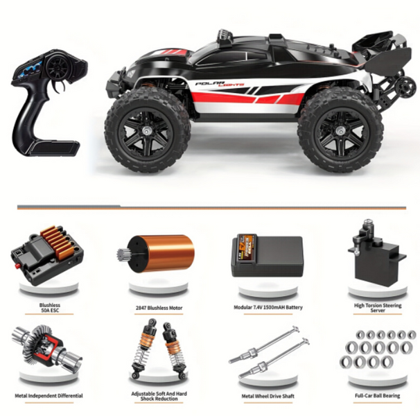 Радиоуправляемая машинка HS14421 1:14 4WD RC машинка внедорожник до 40 км/ч полный привод 95654545454 фото