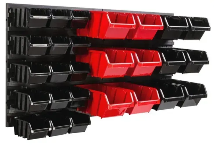 Панель для инструментов на стену Kistenberg 78х39 см, 27 контейнеров, органайзер для гаража. MIX595 фото