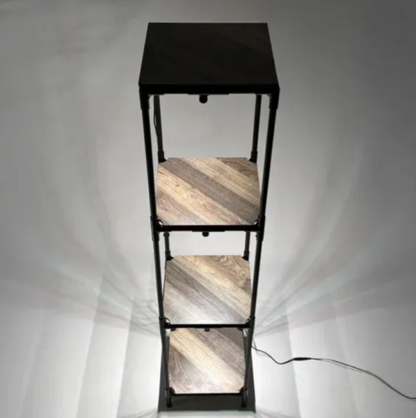 Полка Troya Light напольная высокая 1,45 м, 4-х уровневый металлический стеллаж с подсветкой для растений TroyaL фото