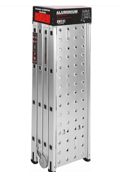 Лестница-трансформер 4х4 Kraft&Dele KD4071 (4.6м) + стальная платформа. Алюминиевая, усиленная, 16 ступеней. Нагрузка 150 кг KD4071 фото