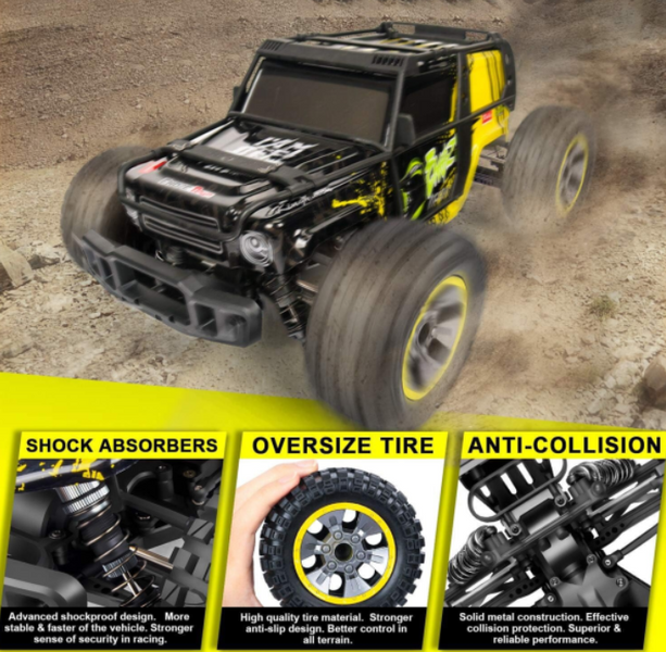 Радиоуправляемая машинка ENOZE 9204E 1:10 4WD внедорожник до 45 км/ч мощная RC авто большие колеса  9454545454 фото