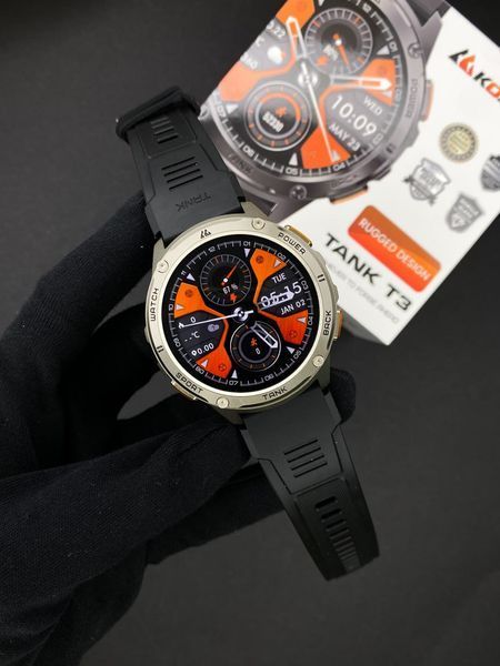 Спортивний Розумний Годинник Kospet TANK T3 Black + Спортивні Режими, Водозахист, Дзвінки т3-0293 фото