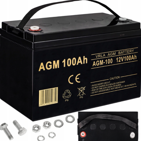 AGM Акумулятор 100Ah 12V VOLT Polska (VRLA). Вага 24 кг. Для котла та інвертора. Оригінальний польський АКБ для ДБЖ та систем UPS 6AKUXAG100 фото