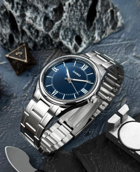 Мужские часы Casio MTP-V005D-2B5 &mdash; Элегантный синий и стальной стиль 00402000 фото