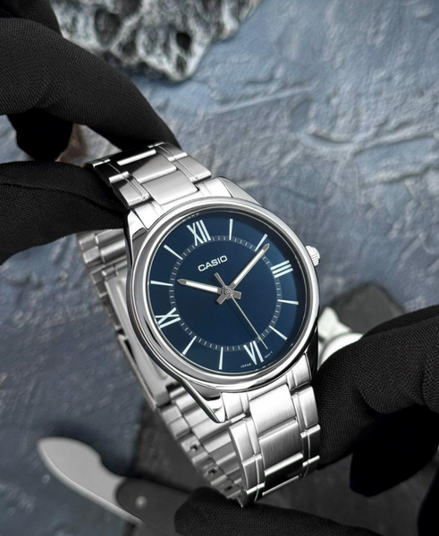 Мужские часы Casio MTP-V005D-2B5 &mdash; Элегантный синий и стальной стиль 00402000 фото