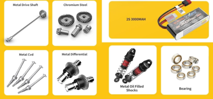 Радиоуправляемая машинка MJX 14207 1:14 4WD до 55 км/ч, до 20мин, бесколлекторный внедорожник RC машинка, металлическая подвеска, масляные аморты, LED-подсветка  9453252 фото