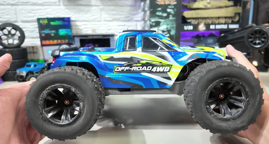 Радиоуправляемая машинка MJX 14208 1:14 4WD до 50 км/ч, бесщеточный RC внедорожник, металлическая подвеска, аккумулятор 85545454 фото