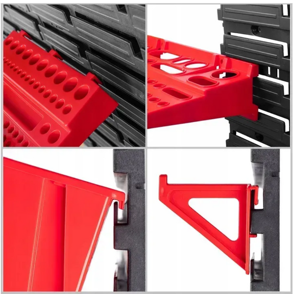 Панель для інструментів Kistenberg 230х78см 112 контейнерів + тримачі та полиціі. Професійна стінка для гаража та СТО MIX527 фото