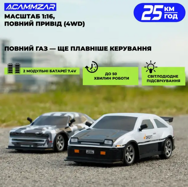 Радіокерований Дрифт-кар SJY S921 (4WD): 2 акумулятори, LED-підсвітка 5377675 фото