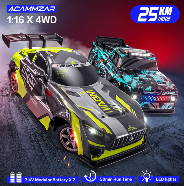 Радіокерований Дрифт-монстр SJY S923 (4WD): машинка із 2ма акумуляторами та LED-підсвіткою 54435434 фото