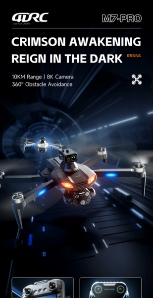 Квадрокоптер 4DRC M7 GPS з камерою 4K &ndash; дрон із автоповерненням FPV 1,2 км, 28 хв 4685-4DRC-M7 фото