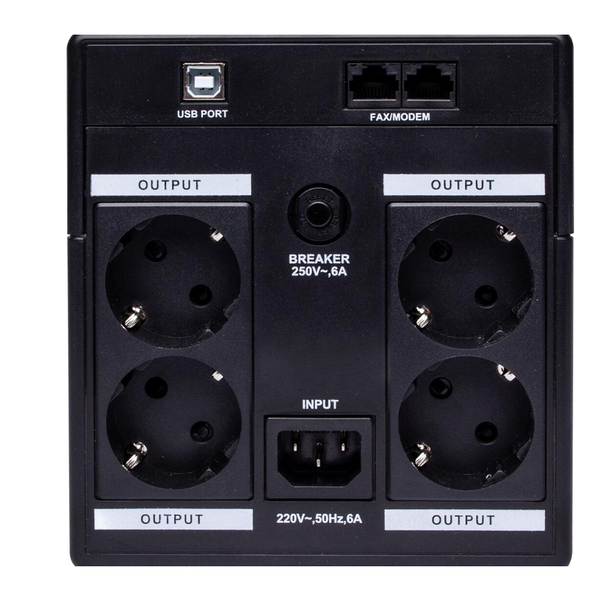 ДБЖ LogicPower LPM-U1100VA-P 1100VA/770W, 2&times;7Ah, AVR, 4 євророзетки, USB 10358 фото