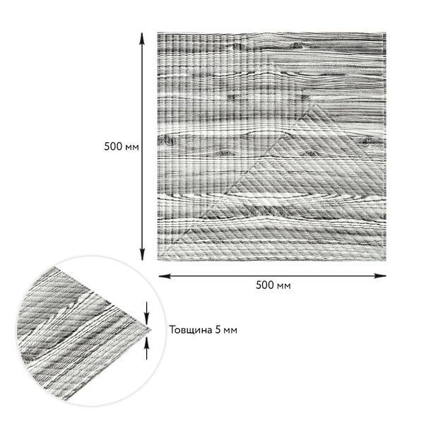 Самоклеюча 3D панель Бамбук (Дерево Зебра) 500х500х5 мм: декоративна інтер'єрна плитка під рейки SW-00002884 фото