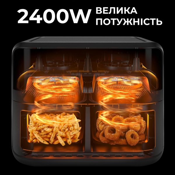 Аэрогриль-фритюрница SK10008 на 10 л, сенсорно-механическая, чёрная SK10008 фото