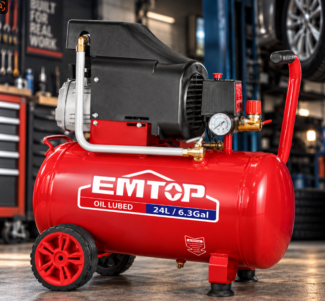 Масляный компрессор EMTOP EACPD20246 24 л, 1500 Вт, 8 бар EACPD20246 фото