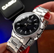 Стильний чоловічий годинник Casio AMW-880D-1A. Із електронно-стрілковим циферблатом, сріблястим браслетом, кварцовим механізмом та LED підсвіткою. AMW0221 фото 3