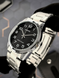 Класичний наручний чоловічий годинник Casio MTP-V001D-1B. Кварцовий механізм, чорний циферблат, водозахист 30 м., мінеральне скло, сріблястий корпус і браслет V0112 фото 3