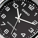 Класичний наручний чоловічий годинник Casio MTP-V001D-1B. Кварцовий механізм, чорний циферблат, водозахист 30 м., мінеральне скло, сріблястий корпус і браслет V0112 фото 5