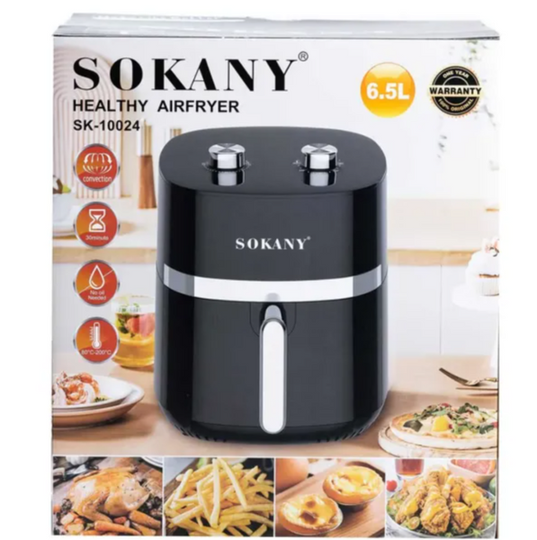 Аерогриль-фритюрниця SOKANY SK-10024 на 6,5 л з терморегулятором, чорний SK10024 фото