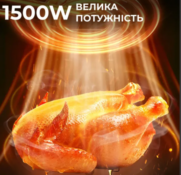 Аерогриль-фритюрниця SOKANY SK-10024 на 6,5 л з терморегулятором, чорний SK10024 фото
