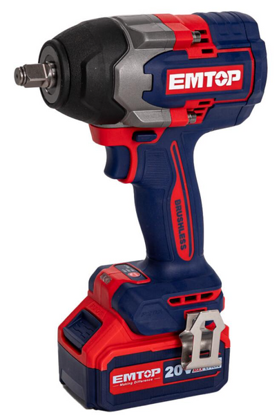 Аккумуляторный ударный гайковерт EMTOP ECIWL2085 20 В, 1000 Нм, 1/2", 2&times;4 Ач, бесщеточный ECIWL2085 фото