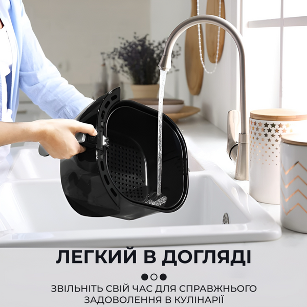 Аэрогриль-фритюрница SOKANY SK-8027 на 6,5 л с терморегулятором, чёрная SK8027 фото