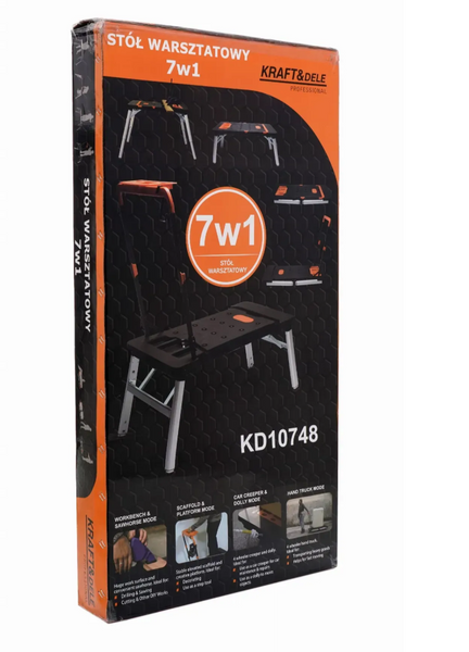 Багатофункціональний складний стіл-візок 7в1 до 250 кг Kraft&Dele KD10748. Універсальний робочий верстак для майстерні, гаража і СТО KD 10748 фото