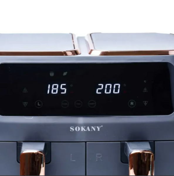 Аерогриль-фритюрниця SOKANY SK-ZG-8030 на 8 літрів 2 контейнери з таймером, сірий SKZG8030G фото