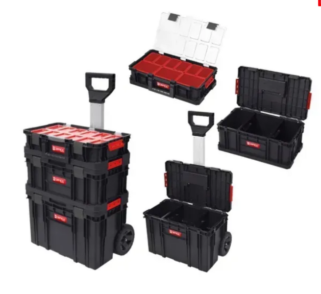 Набір ящиків для інструментів Qbrick System TWO Set Alu Vario &mdash; 3в1: візок + ящик + органайзер, металеві замки, модульна система Z259800AZ001 фото