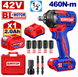 Аккумуляторный ударный гайковерт EMTOP ECIWL42461 42 В, 600 Нм, 1/2", 2 А&middot;ч, бесщеточный ECIWL42461 фото 1