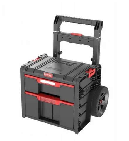 Ящик для інструментів на колесах Qbrick System PRO Cart 2.0 Plus Drawer 2 &mdash; 2 висувні шухляди, телескопічна ручка SKRWQCP2PD2CZAPG001 фото