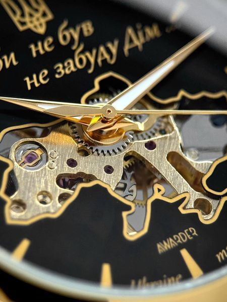 Класичний чоловічий годинник Awarder 022 Gold-Black Mechanic Де би не був 04282123 фото