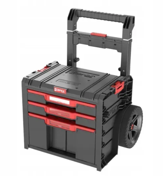 Ящик для инструментов на колесах Qbrick System PRO Cart 2.0 Plus Drawer 3 &mdash; 3 выдвижные ящика, телескопическая ручка SKRWQCP2PD3CZAPG001 фото