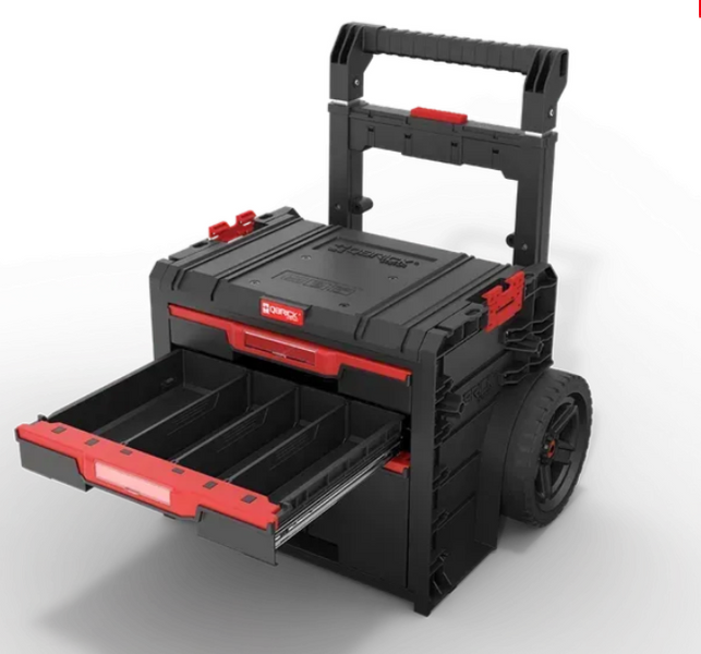 Ящик для инструментов на колесах Qbrick System PRO Cart 2.0 Plus Drawer 3 &mdash; 3 выдвижные ящика, телескопическая ручка SKRWQCP2PD3CZAPG001 фото