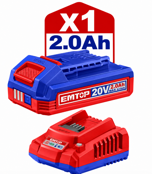 Аккумуляторная ударная дрель-шуруповерт EMTOP EEDK16601 20 В, 66 Н&middot;м + набор инструментов 166 предметов EEDK16601 фото