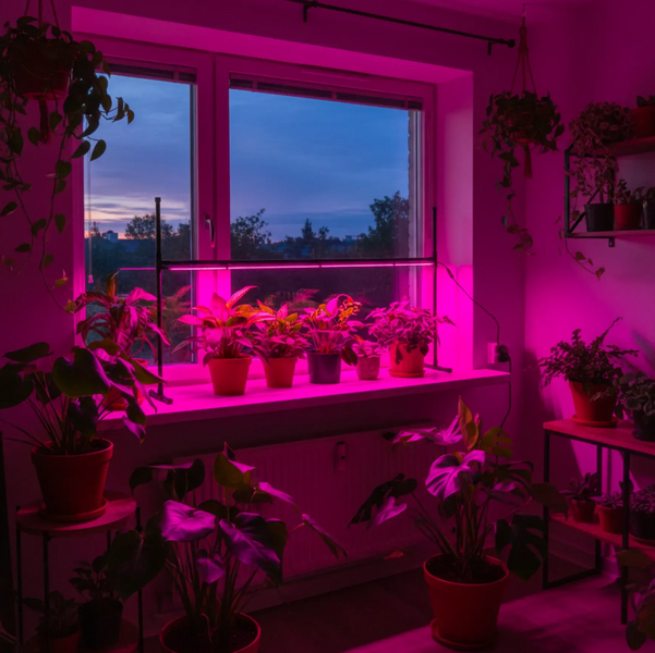 Потужний 38 Вт LED Фіто-Світильник біколор спектру ML38 Violet для вирощування рослин, розсади, квітів на регульованій стійці ML38H фото