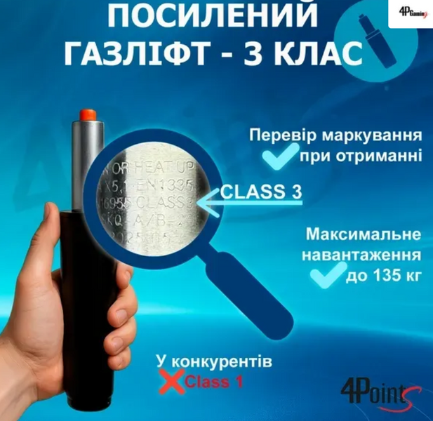 Геймерське крісло 4Points GT з підставкою для ніг Біле 2332106 фото