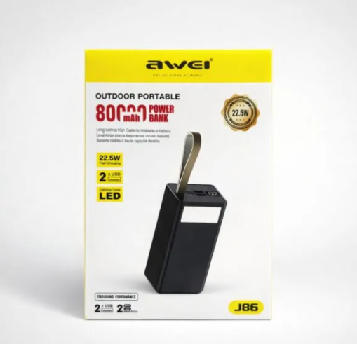 Павербанк Awei J86 80000 mAh 22.5W Fast Charge &mdash; Джерело живлення для роутера та смартфонів NJ2446 фото