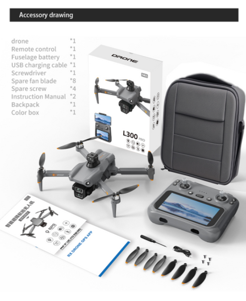 Профессиональный дрон LYZRC L300 Ultra Max. Пульт с сенсорным экраном 5.9&rdquo;, 4K камера, GPS, бесщеточные моторы, 30 мин. полета и FPV 800 м. 656344343 фото
