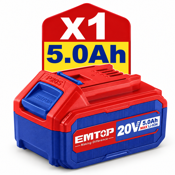 Аккумуляторная дисковая пила EMTOP ELCS18513 20 В, бесщеточная, диск 185 мм, АКБ 5 Ач, пропил до 65 мм ELCS18513 фото