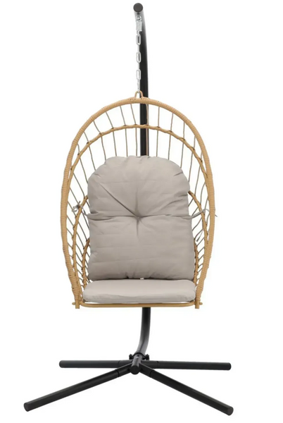 Крісло кокон Garden Line ERIS FAT0916, сталь, ротанг, 140кг. складне, чорне або коричневе FAT0923 фото