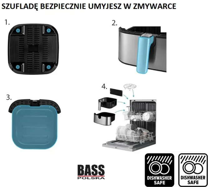 Умная аэрофритюрница (мультипечь) с Wi-Fi и сенсорной панелью 6,5 л Bass Polska BH 10876 BH 10876 фото