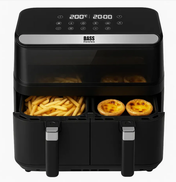 Мультипіч аерофритюрниця 8,5 л подвійна BASS POLSKA BH 10890 з сенсорною панеллю LED-дисплеєм та двома незалежними камерами BH 10890 фото