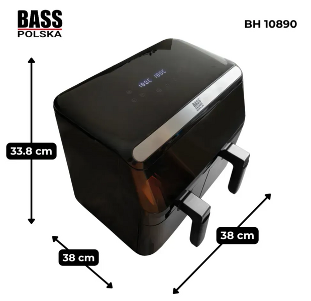 Мультипіч аерофритюрниця 8,5 л подвійна BASS POLSKA BH 10890 з сенсорною панеллю LED-дисплеєм та двома незалежними камерами BH 10890 фото
