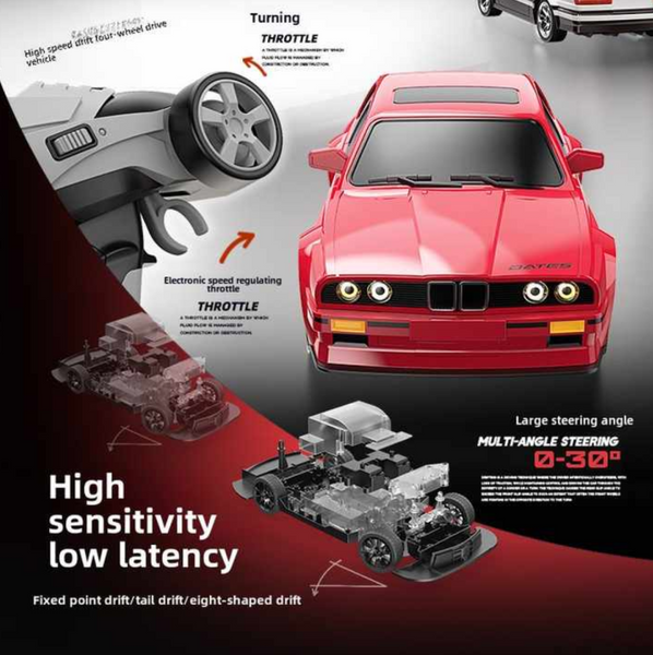Радіокерована дріфт-машина BMW E30: 30 км/год, 4WD, масштаб 1:16 + шини 55466656 фото