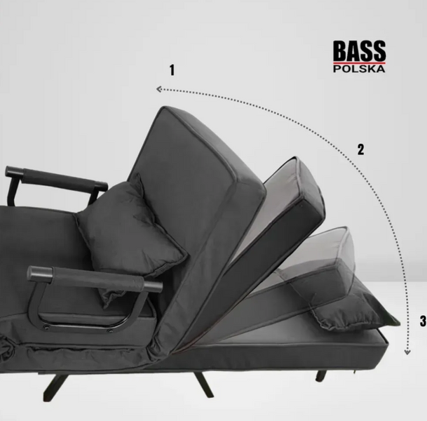 Розкладне крісло-ліжко одномісне Bass Polska BH30041  (140кг) &mdash; крісло та спальне місце у форматі 2-в-1 BH 30041 фото
