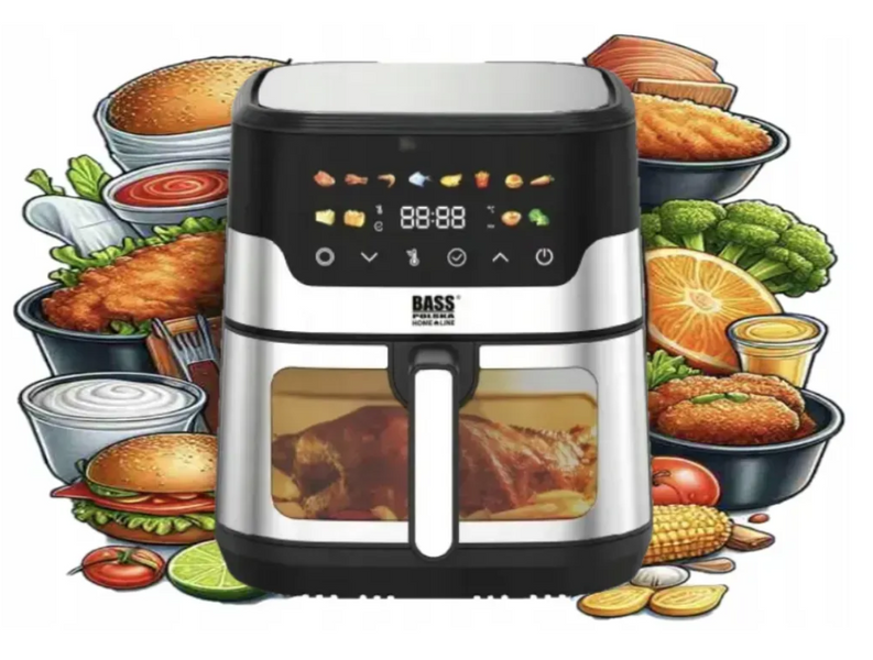 Аэрофритюрница, мультипич 9 л Bass Polska BH 10880 прозрачным окошком и сенсорной панелью BH 10880 фото