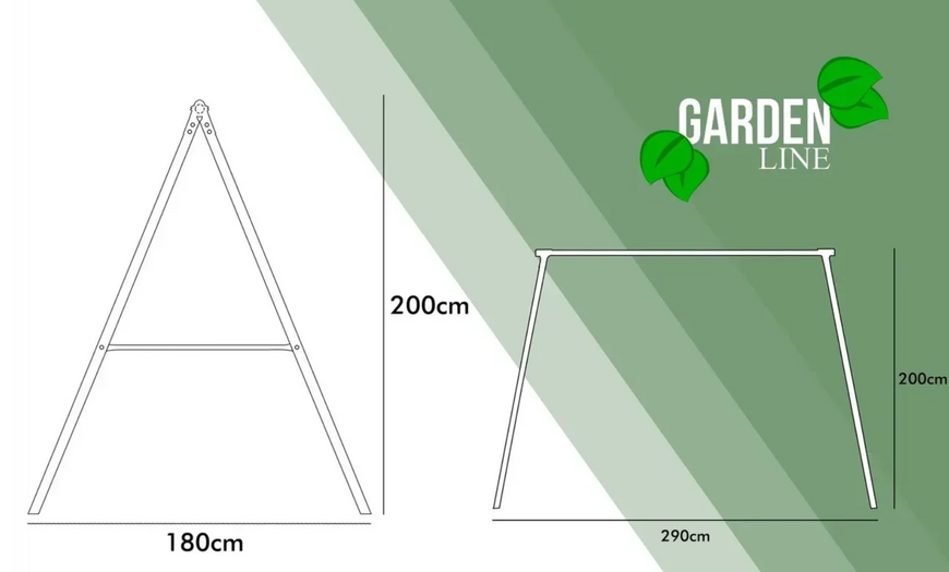 Гойдалка дитяча  Garden Line KRE111 для вулиці, 100 кг, подвійна, сталева 290х180х200 см+ гніздо лелеки  KRE1111 фото