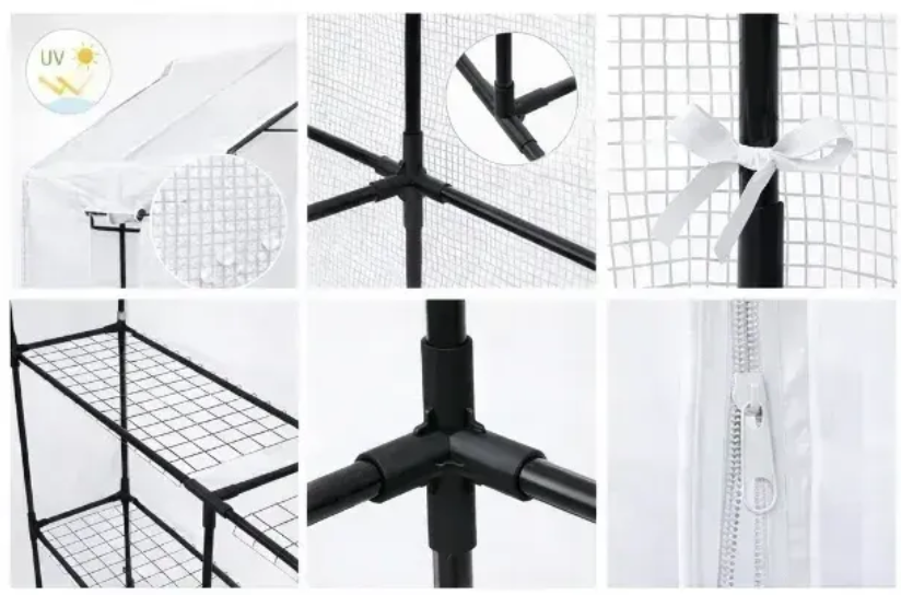Мини-теплица Ekspand 1,4&times;1,4&times;2 м, каркас 16 мм, белая модель TFR16-1,4X1,4X2-B &ndash; компактное решение для сада и огорода. TFR16-1,4X1,4X2-B фото